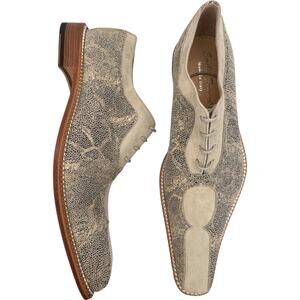 NEW Emilio Franco Italy Stingray Embossed Oxford suede Shoes 42.5 EU / 9.5 US